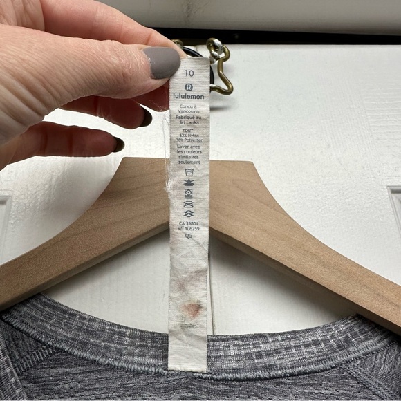 Lululemon Heather Gray Swiftly Tech Longsleeve LA Rams Logo Size 10 - Picture 7 of 9